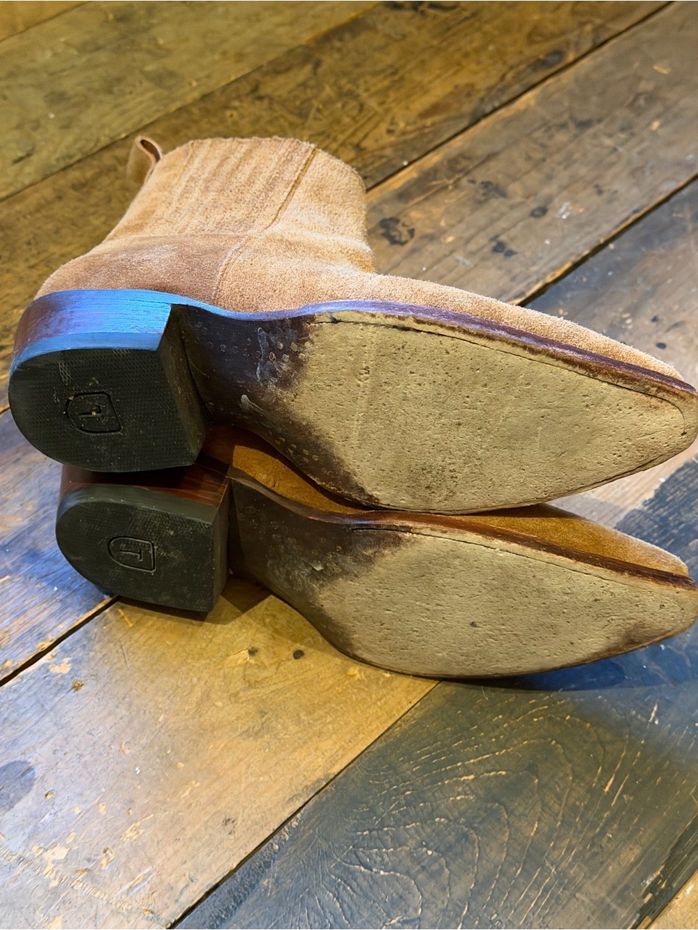 Tecovas Chestnut Suede Pull-On Ankle Boots - Picture 3 of 4